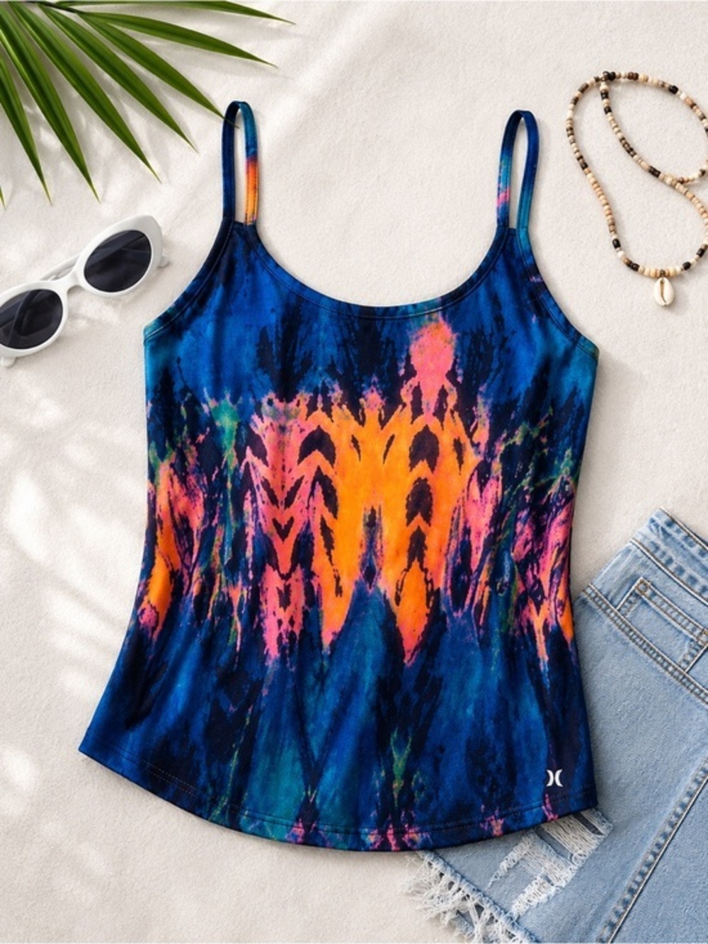 Hurley Tie Dye Cami Tank Top Y2K Surf Skate Small